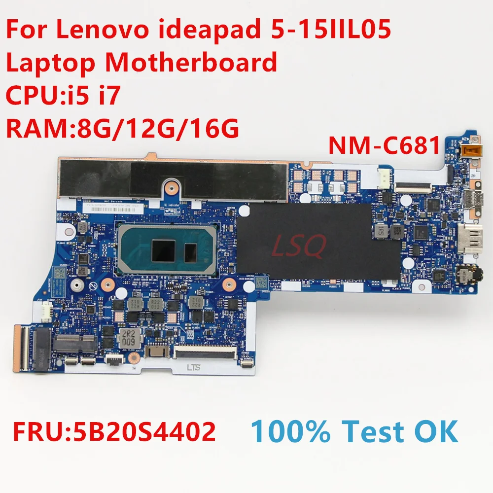 

NM-C681 для Lenovo Ideapad 5-15IIL05 материнская плата для ноутбука с процессором: i5 i7 FRU:5B20S44025 5B20S44045 100% ТЕСТ ОК