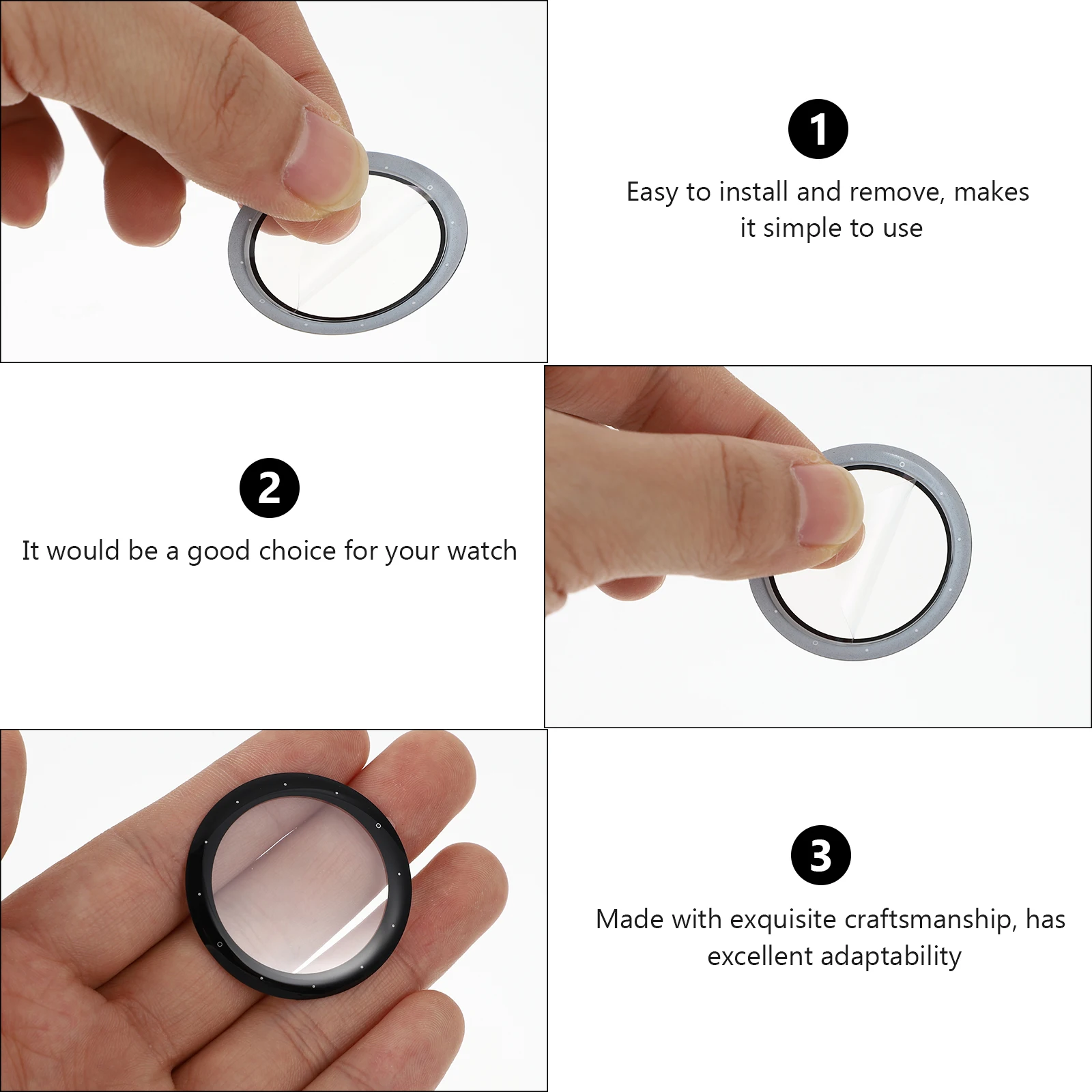 

4 pcs Full Screen Flexible Tempered Glass Film for Smart Watch Anti Scratch Protector Excellent Adaptability Easy Install Remove