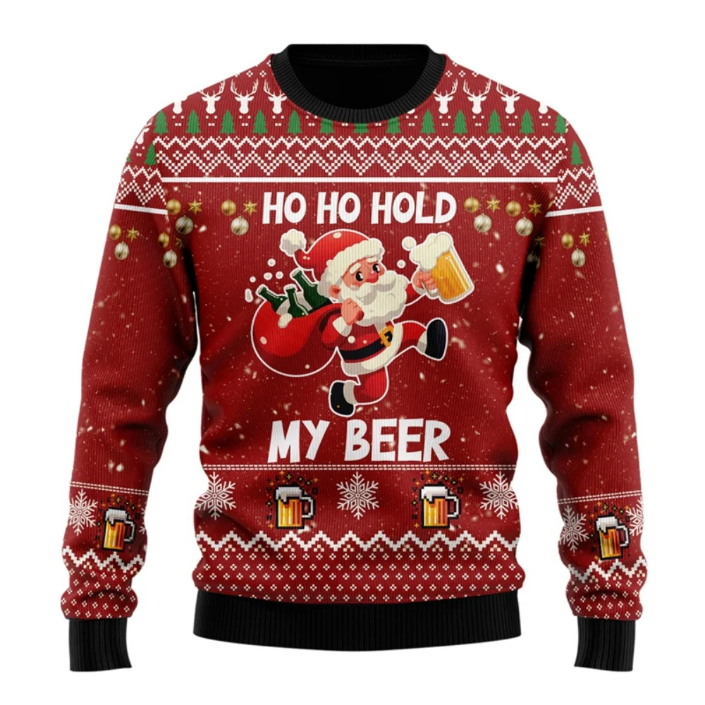 Fashion Beer Ugly Christmas Sweater For Women Clothes Hip Hop Bar Party Men Sweatshirts Casual Male Pullovers Beers Tracksuit