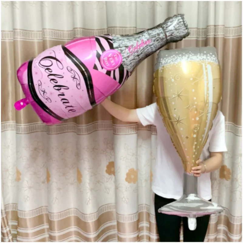 Birthday Party Decoration Balloon Champagne Bottle Cup Aluminum Foil Balloon Wine Glass Wedding Gift Balloon Decoration Supplies