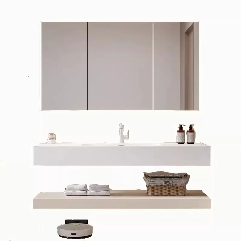 

Light luxury solid wood bathroom cabinet combination bathroom washbasin set