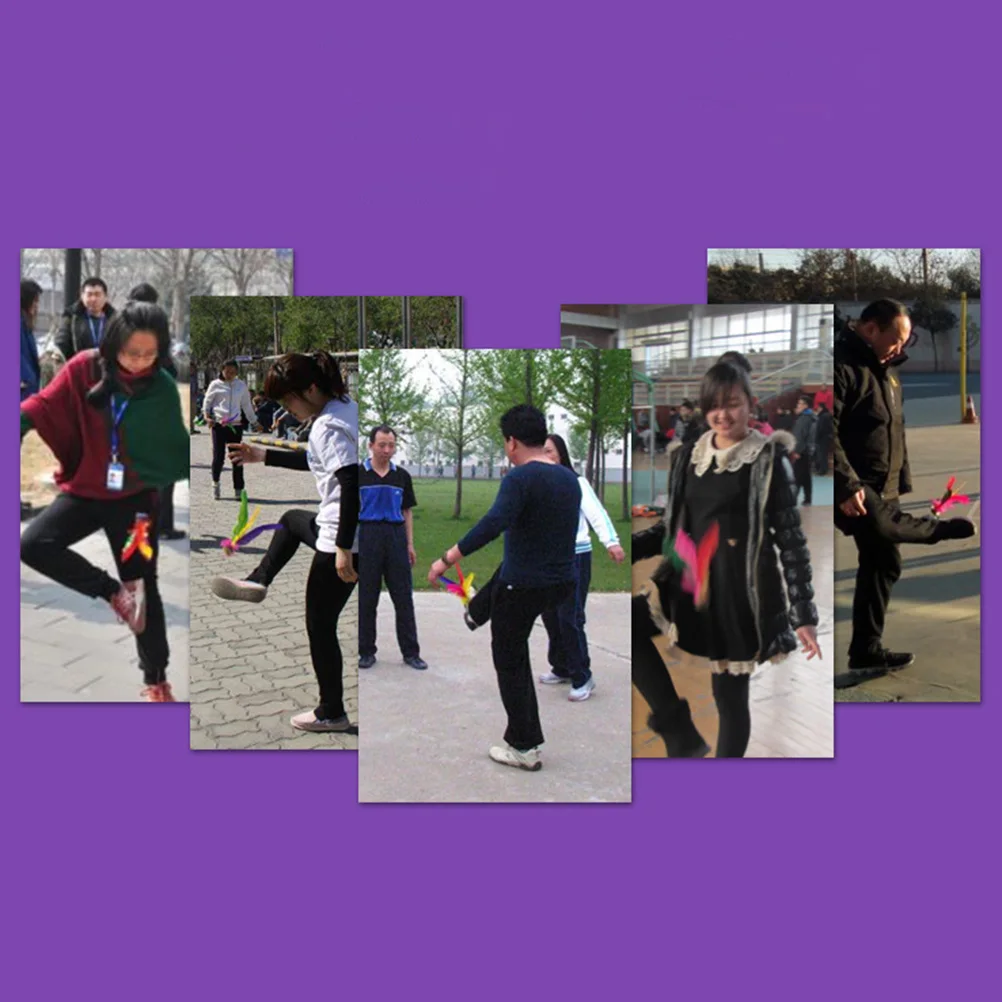 

6 Pcs Colored Shuttlecock Kick Shuttlecocks Toy Big Flower Kicking Game Chinese