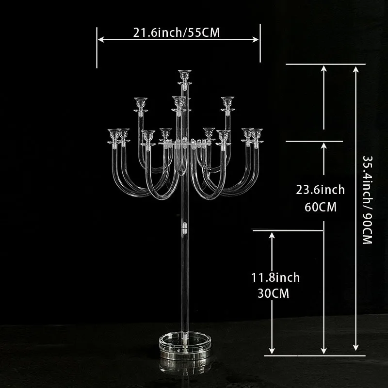 

5 PCS Crystal Candlestick Acrylic Wedding Table Centerpieces Candle Holder With Pandent for Party Event Decoration