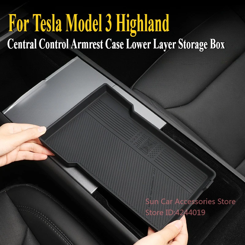 

Для Tesla Model 3 Highland подлокотник с центральным управлением, нижний слой ящика для хранения, силиконовая противоскользящая накладка, аксессуар для салона автомобиля