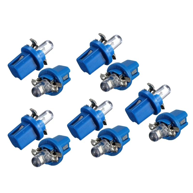 

10 шт. светодиодная лампа метр Dash B8-5D T5 лампа с держателем синий тюнинг авто свет автомобиля