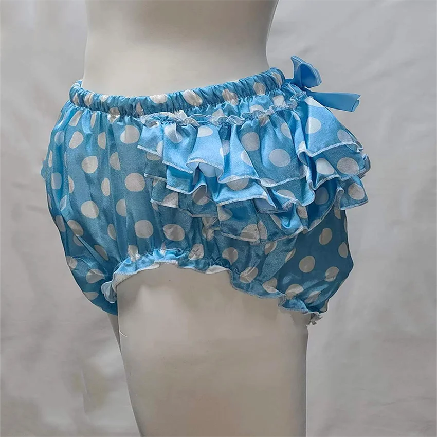 Haian ABDL PVC และซาติน Ruffle Rhumba ดึงกางเกงพลาสติก