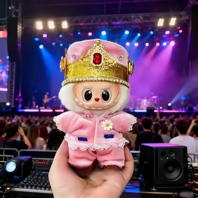 17cm Gd same Clothes For Labubu Doll Clothing Accessories Concert crown hat accessories Style
