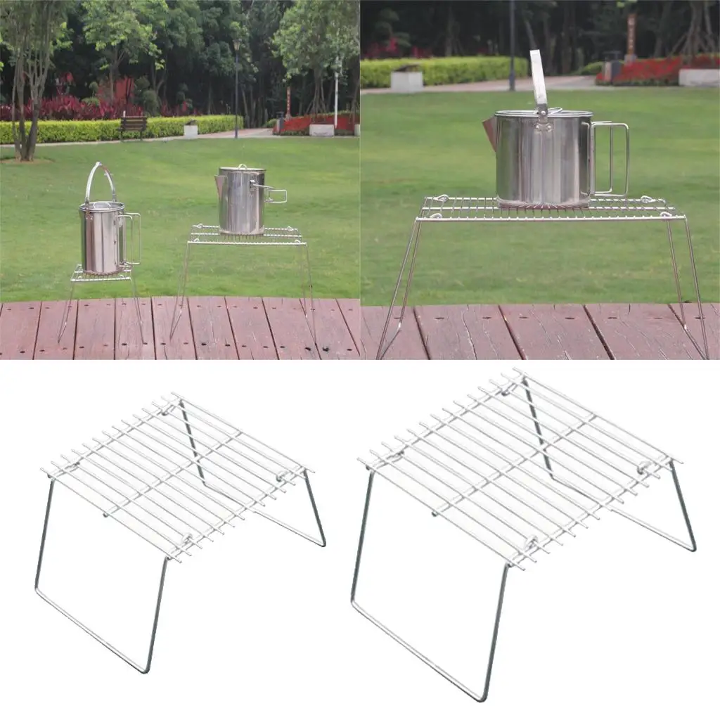 Portable Foldable Campfire Grill Rack Outdoor Stainless Steel for Hiking image 3