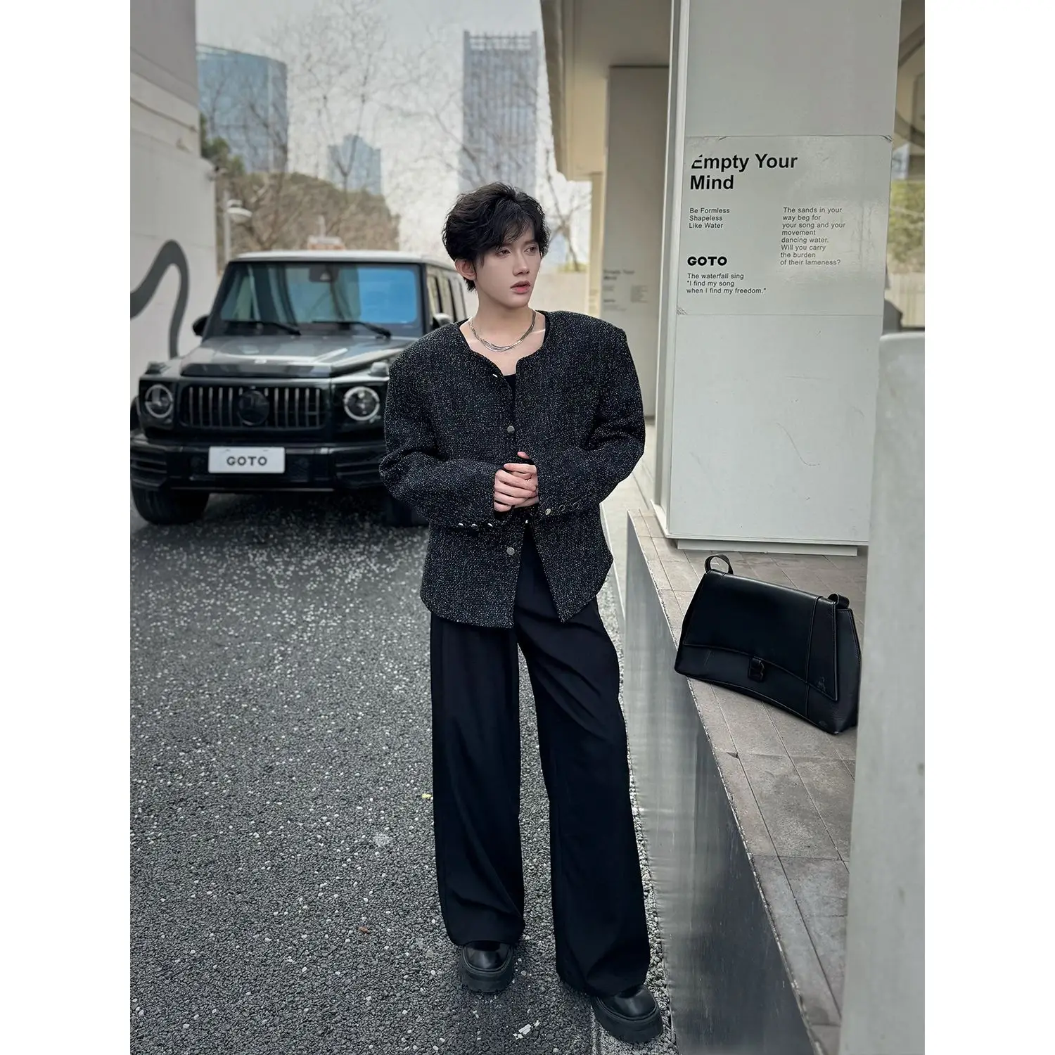 

Wool Blend Jacket Man Big Size Mens Home Casual Comfortable Cozy Soft Warm Relaxed Leisure Recreation Daily Simple Basic Plain