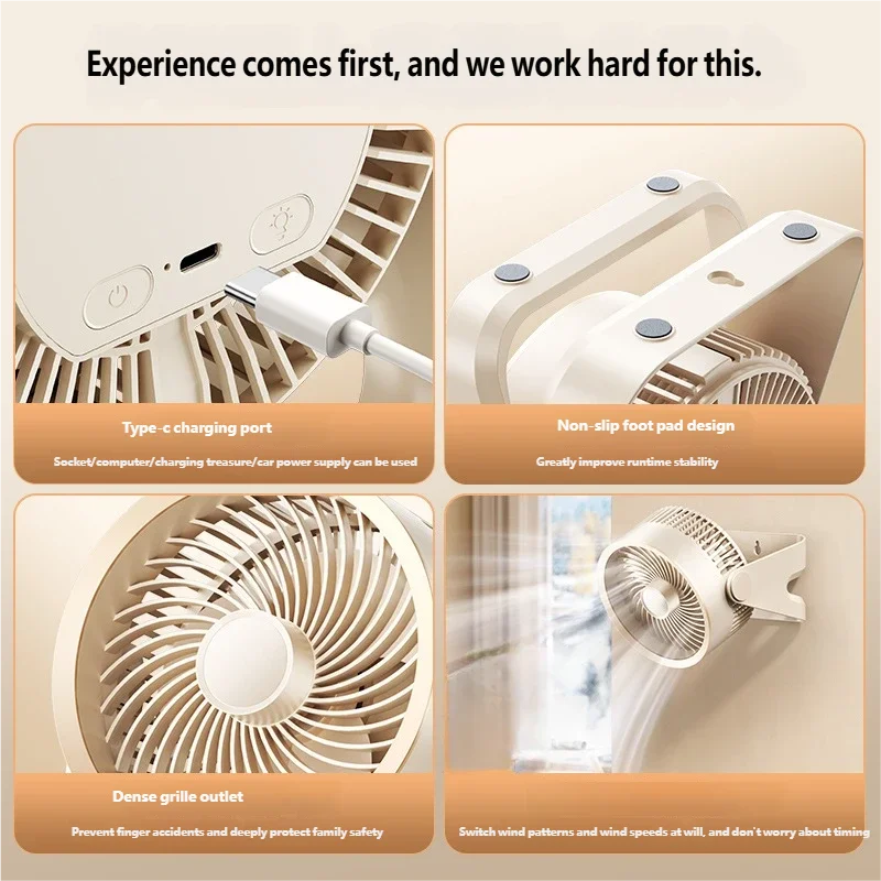 HOMEFISH Quiet USB Desktop Fan - Small Air Circulation Office Fan for Student Use with Charging Feature image 4