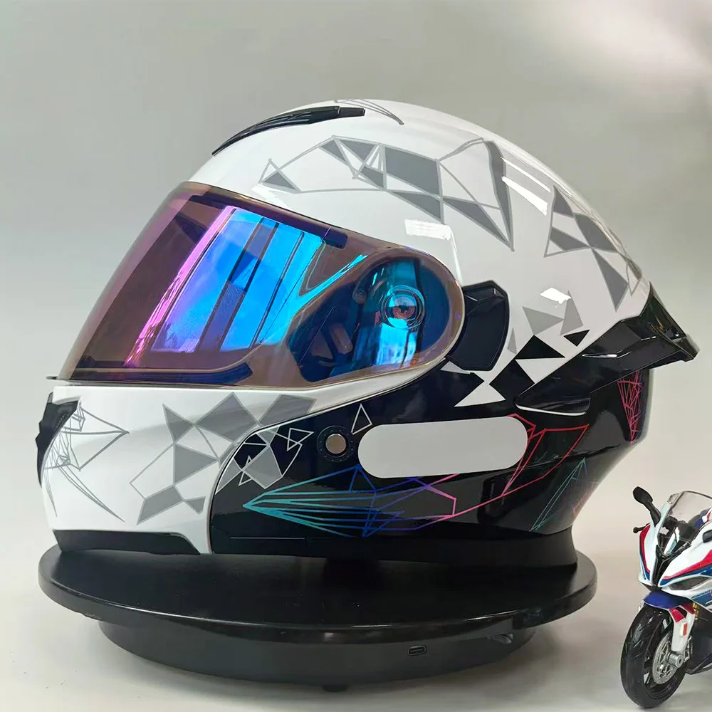 

Men's Motorcycle Helmet Full Face Cover Dual Lens Cruise Off-Road Motorcycle Helmet 3C Certified