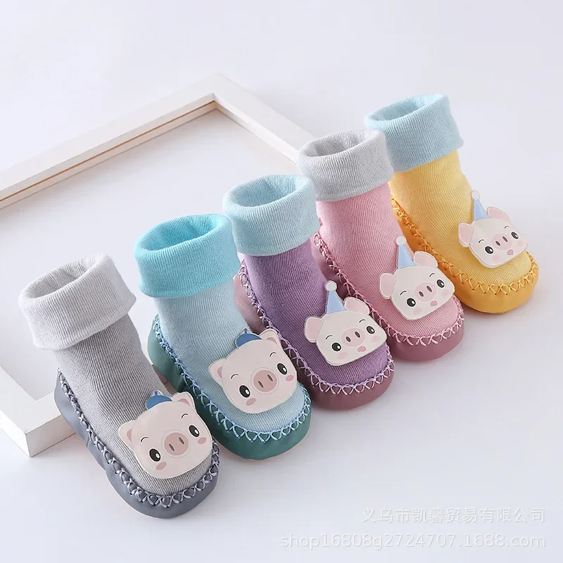 

Baby Floor Socks Children 0--1 Years Old Baby Toddler Shoes Socks Cartoon Combed Cotton Newborn Socks Autumn and Winter