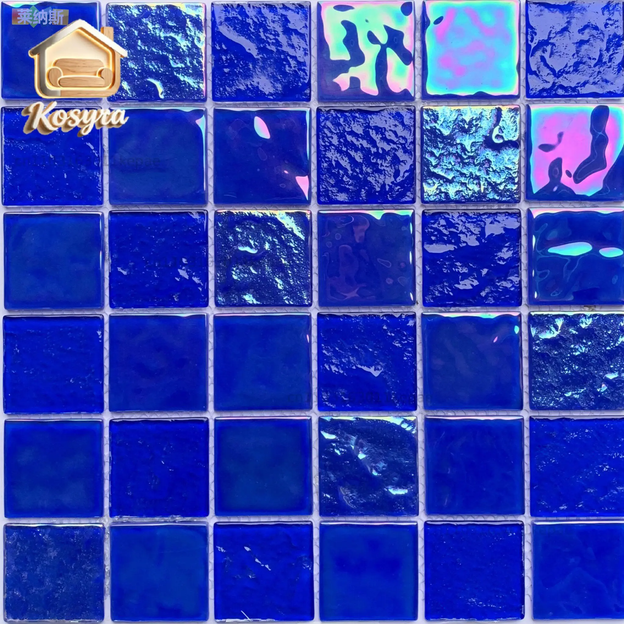 Swimming Pool Symphony Crystal Glass Mosaic Background Wall Fish Pool Wall Tiles Bathroom Tea Restaurant Pool Tiles