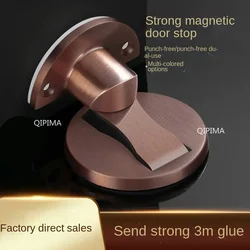 304 Stainless Steel Hidden Doorstop Furniture Door Hardware Magnet Stops Magnetic Stopper Non-punch Holder
