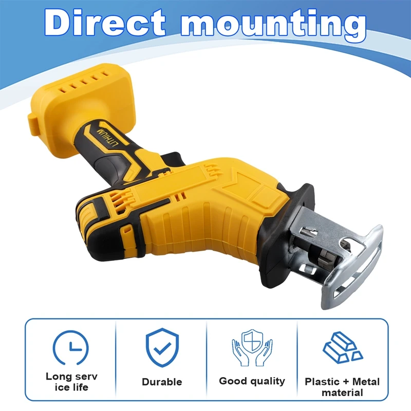 Cordless Reciprocating Saw Variable Speed Wood Metal PVC Cutting Electric Saber Saw For Dewalt 20V Battery (No Battery)