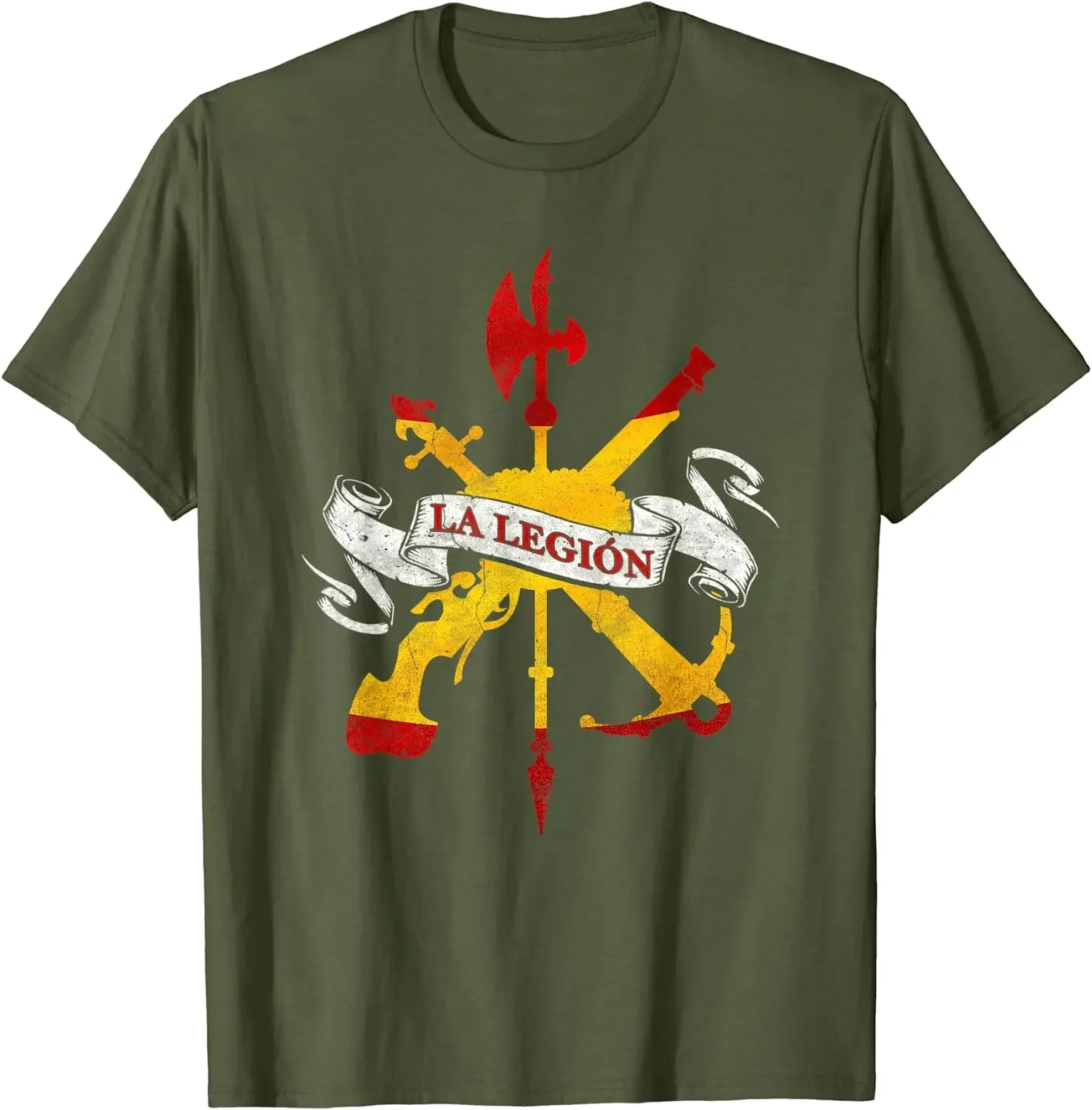 Escudo De Armas De La Legión Española T-Shirt Short Sleeve Casual Cotton O-Neck Shirts for Men