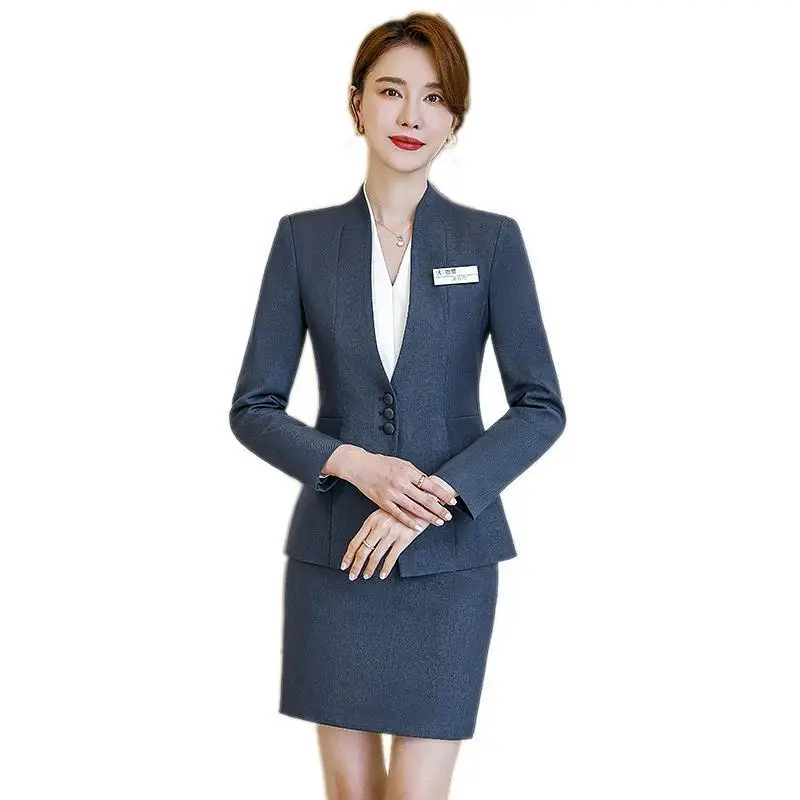 4-A14  Professional suits for women, workwear for spring and autumn, high-end hoteer formal suits, jewelry store work clothes