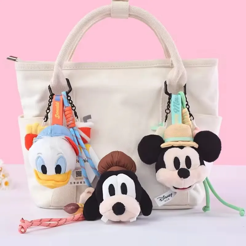 Potdemiel Mickey Stitch Donald Duck Brinquedos de Pelúcia, Pingente de Fantasia para Bolsa, Chaveiro de Pelúcia, Chaveiro de Pelúcia para Celular e Carro, Acessórios Fofos para Boné