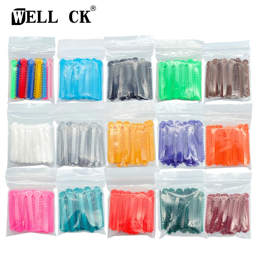 1Pack=1040PCS/40Sticks Dental Orthodontic Elastic Ligature Ties Bands for Brackets Braces Colourful to Choose