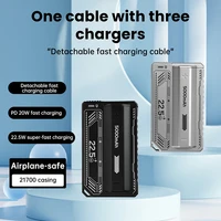 21700 support de batterie boîtier de batterie externe PD 20W charge rapide câble intégré batterie externe détachable boîtier de batterie bricolage 2