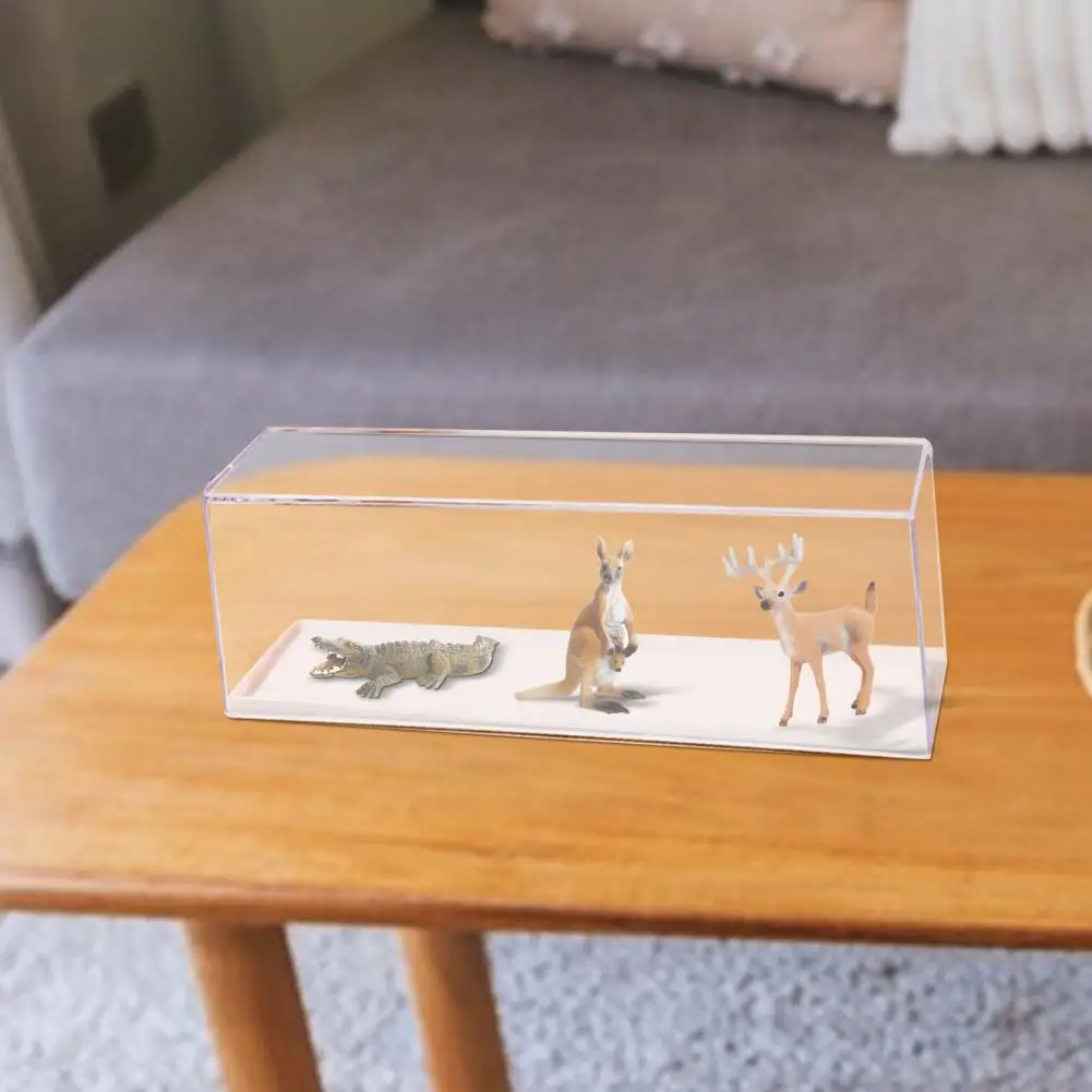 صندوق تخزين بفتحة للبطاقات، حافظة عرض بلاستيكية شفافة للحيوانات الأليفة لشخصيات البناء القابلة للتجميع