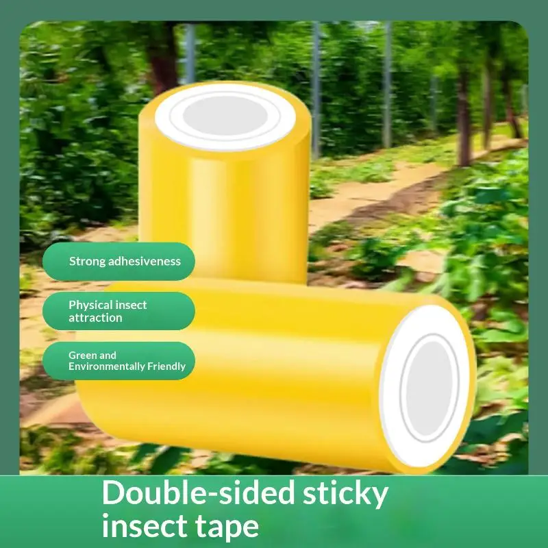 Ruban adhésif double face pour arbres fruitiers, bande jaune pour serres, contrôle de l'attraction des insectes