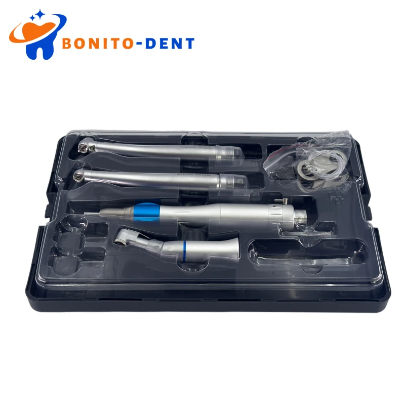 Dental Handpiece Set Triple Water Spray LED Push Button High Speed Handpiece And External Water Spray Low Speed Handpiece Kit