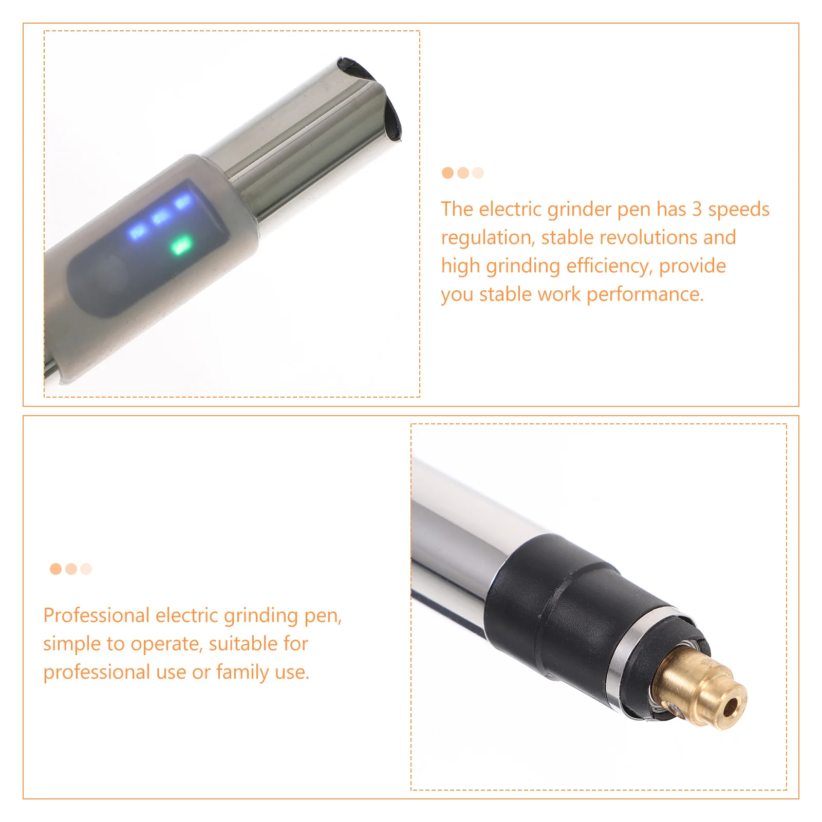 

1Set Portable Engraving Pen Electric Grinding Tool 25W 3 Gear Variable Speed Cordless Design for DIY Engraver Kit Accessories