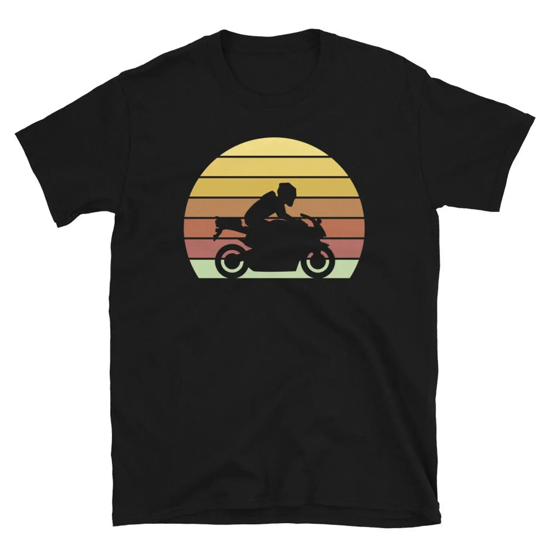 Retro Sunset Motorcycle Sports Bike Crotch Rocket Short Sleeve Unisex T Shirt