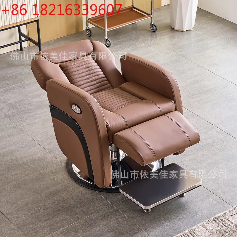 YAO luxury special electric lift semi-reclining large chassis hair cutting chair can be reclined