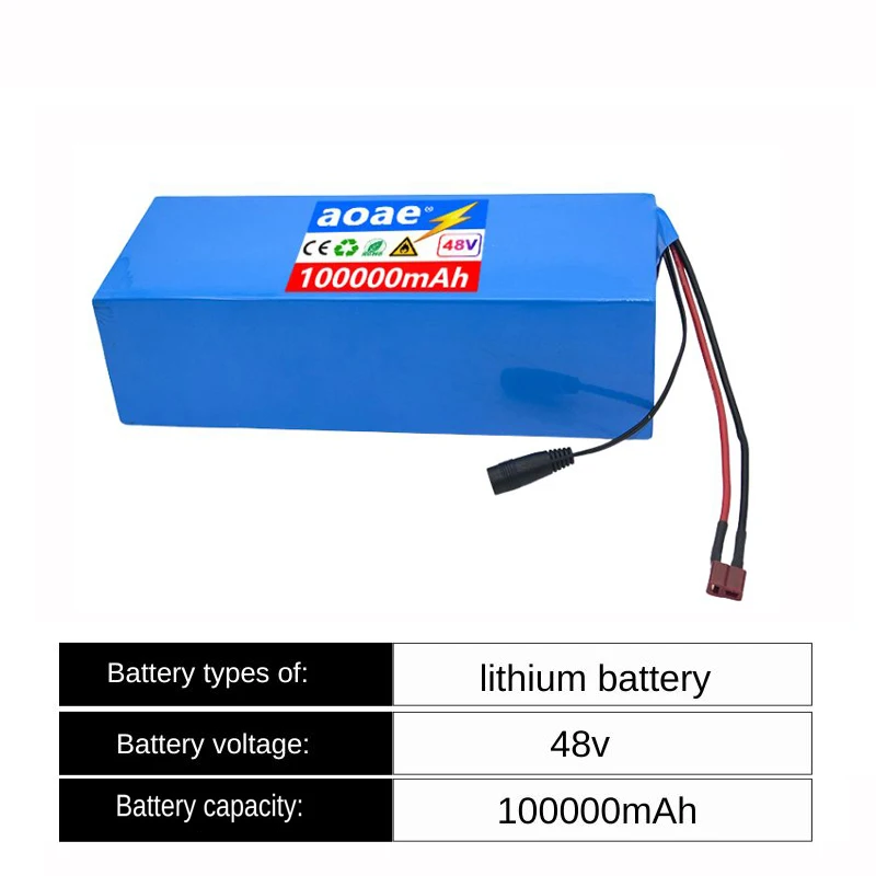 13S5P 18650 48V 리튬 배터리 팩 100Ah 전기 스쿠터, 산악 자전거 250-1500W + 충전기에 적합 + 충전기