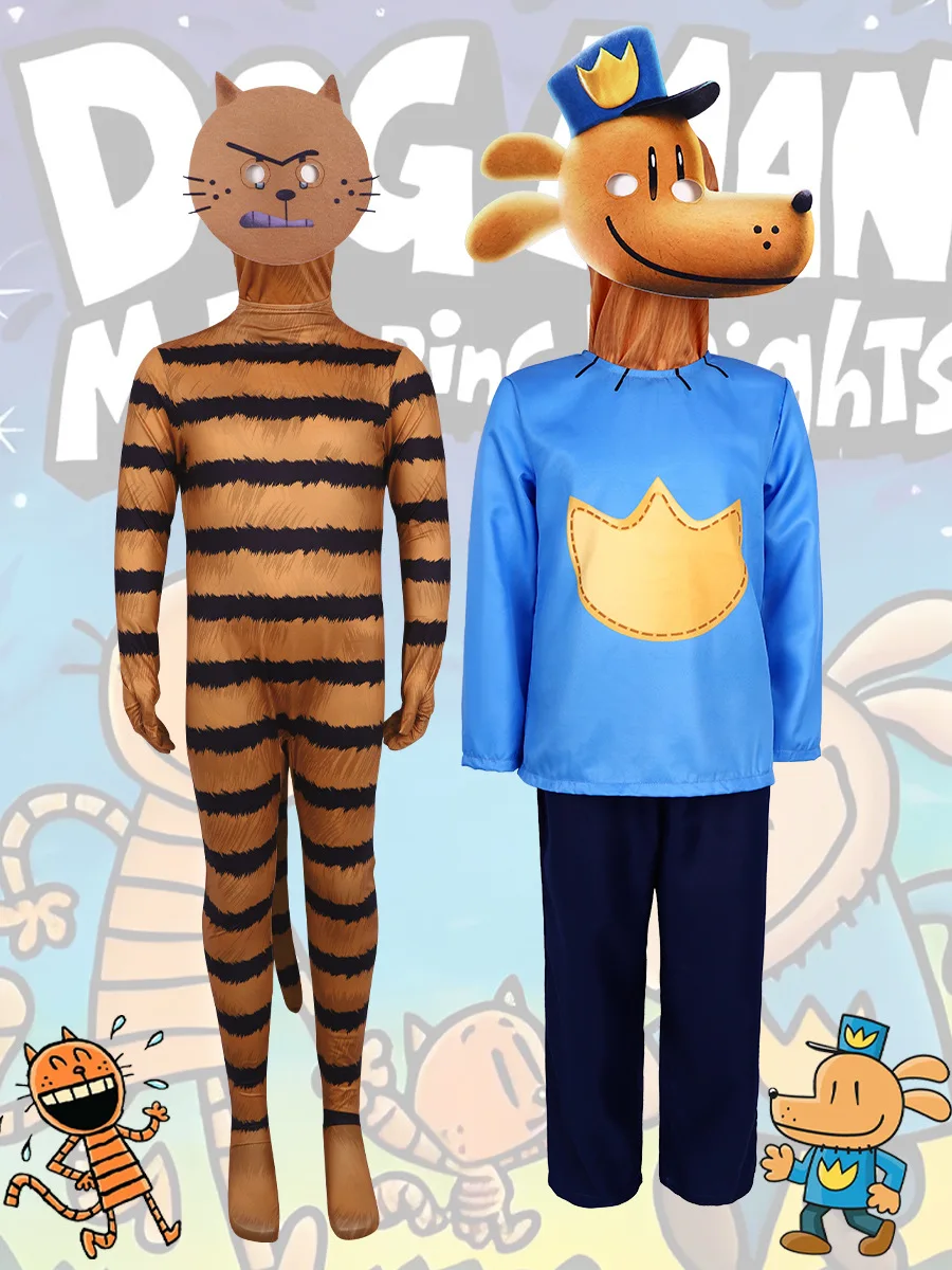 ใหม่ Anime Dog Man คอสเพลย์เครื่องแต่งกายฮาโลวีน Carnival Pitti แมวนักสืบสุนัขเด็กเสื้อผ้าของขวัญการ์ตูนเครื่องแต่งกาย