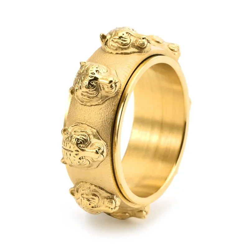 النمر الحيوان تململ سبينر الرجال خواتم مجوهرات من صلب لا يصدأ الشرير الصخرة موضة أشياء باردة اكسسوارات للنساء هدية بالجملة #5