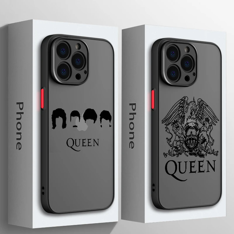 Rock Band Logo The Queen Phone Case For Apple iPhone 15 14 13 12 11 XS Mini Pro Max 8 7 XR X Matte Frosted Translucent