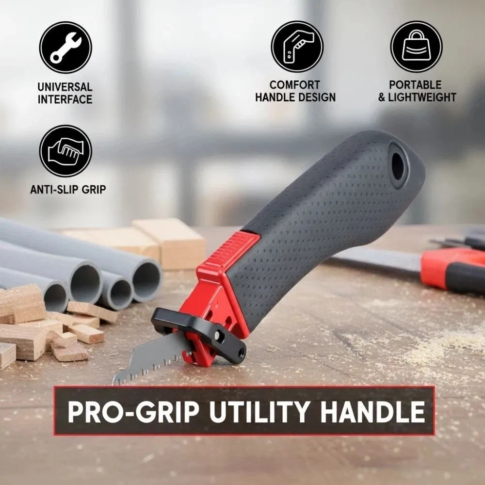 Universal Interface Reciprocating Saw Manual Handle Anti-Slip Plastic Saw Ruler Handle Portable Comfort-Grip Handle