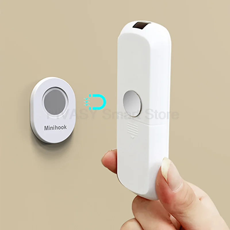 

Magnetic Remote Control Holder Wall-Mounted ABS Material Universal Storage Hook No-Drill Design For TV Air-Conditioner Remotes