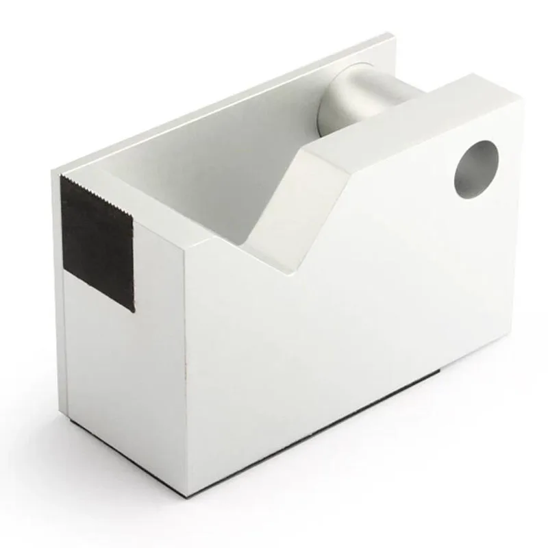 Square Aluminum Alloy Tape Dispenser Solid Metal Tape Cutter Minimalist Design Desk Accessory