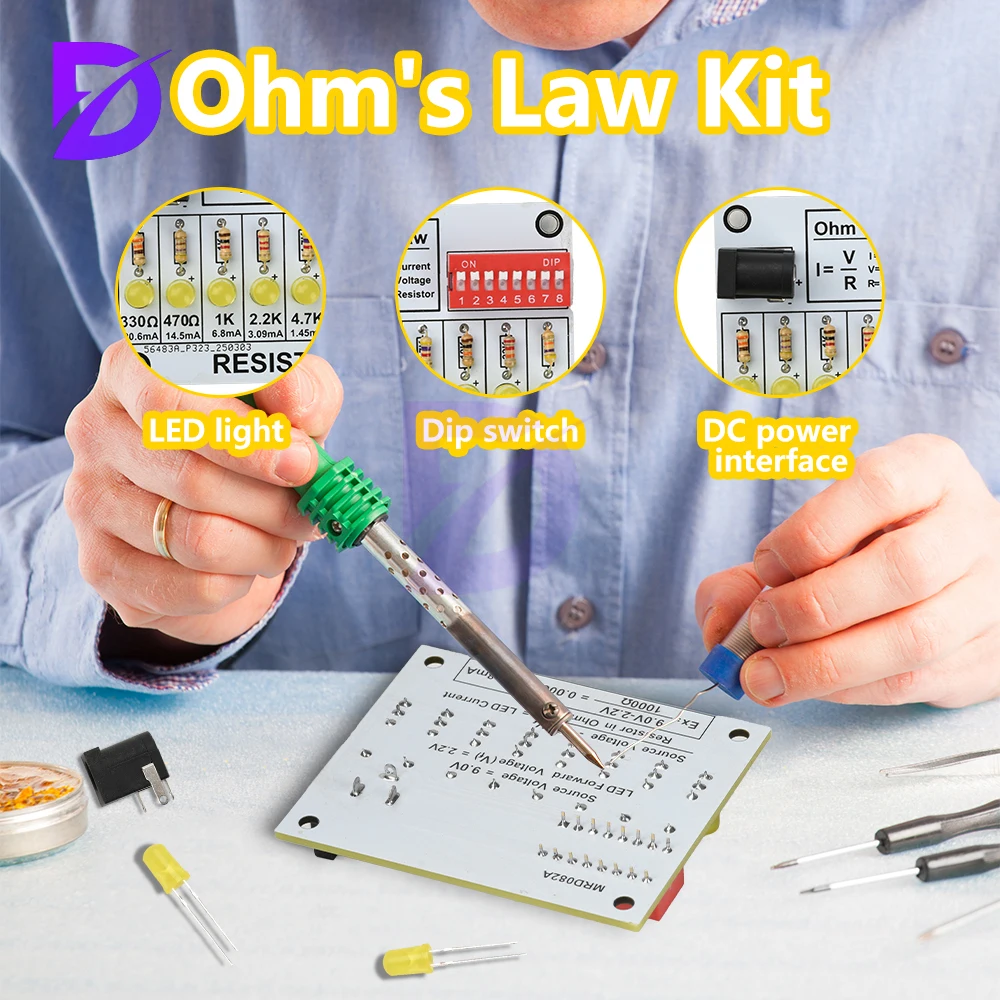 LED Current Test Ohm's Law DIY Soldering Practice Electronic Kit Electronic Teaching Lab Practical Training Soldering Kit