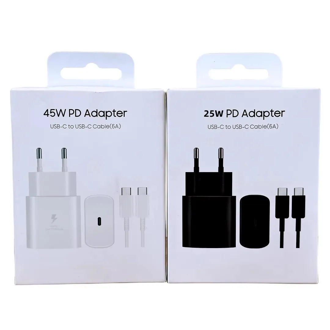 

FOR SAMSUNG PD 45W Super Fast Charging Original US Wall Charger 5A USB C To Type-C Cable Galaxy S25 S24 S23 S22 Ultra A54 A53