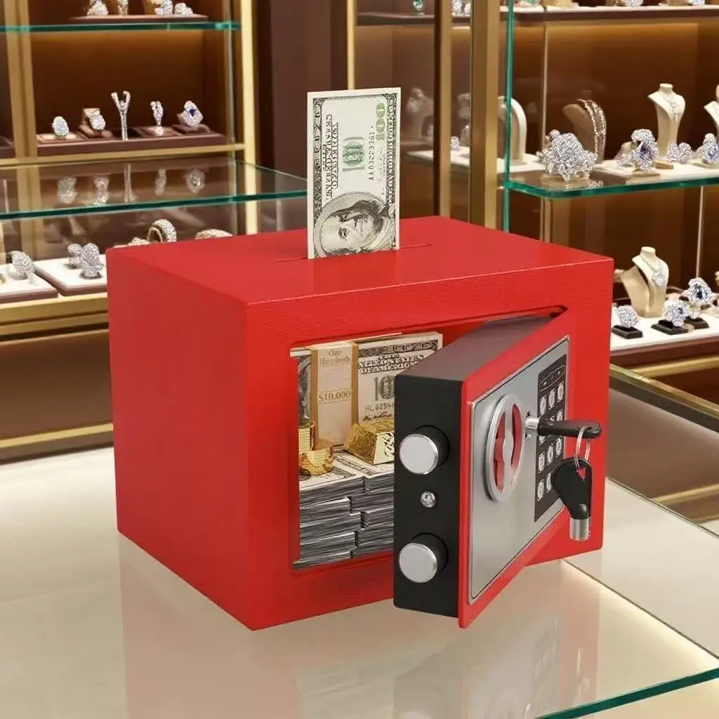 【デュアルロック解除】貯金金庫 - 家庭用小型金庫 - 貯金キャニスター - 多機能パスワードロック