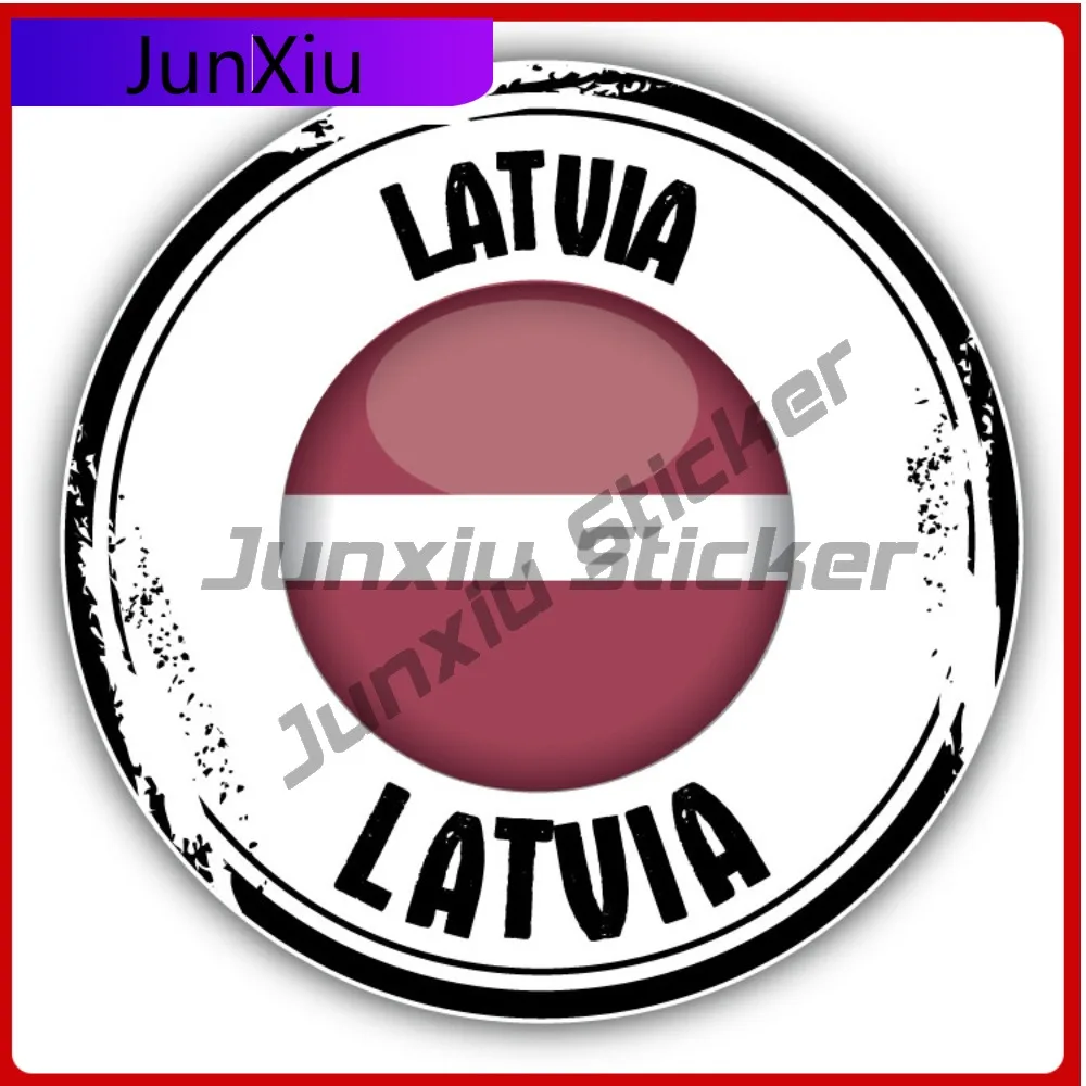 

Latvia Flag Creative Sticker Stamp Car Decal Bumper Stickers Cute Style Motorcycle Use For Helmet Side Car Accessories Waterp