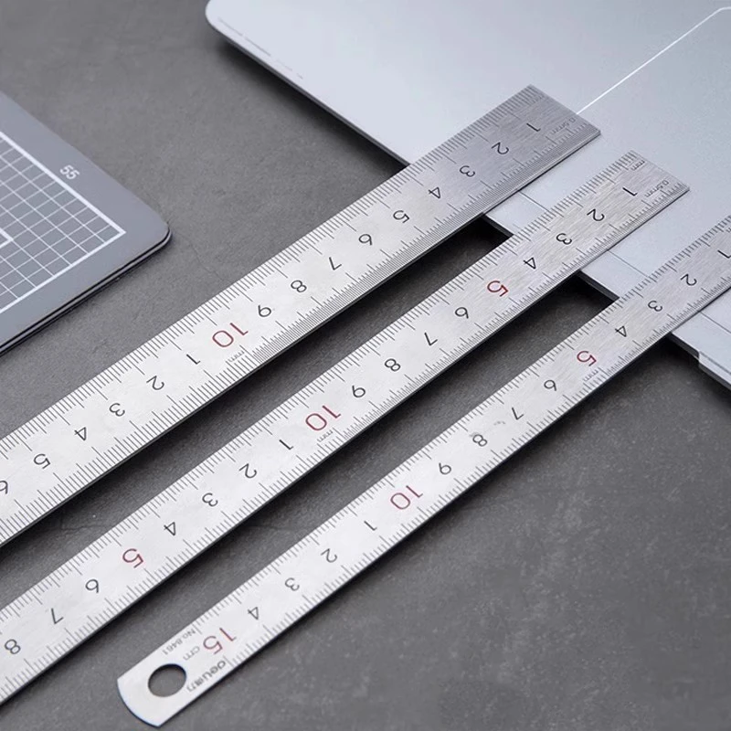 10/20/30 CM Stainless Steel Ruler Thick Metal Measure Straight Rulers Non Deformation Clear Marking Tool For School Office