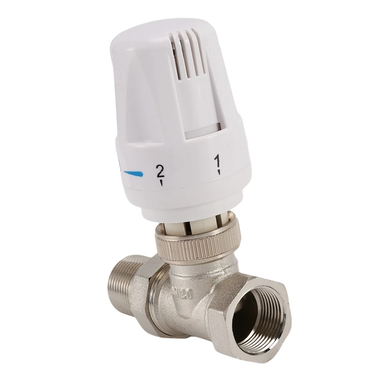 3X 3/4Inch Brass Thermostatic Radiator Valve Straight Type DN20 Automatic Temperature Control Valve Floor Heating