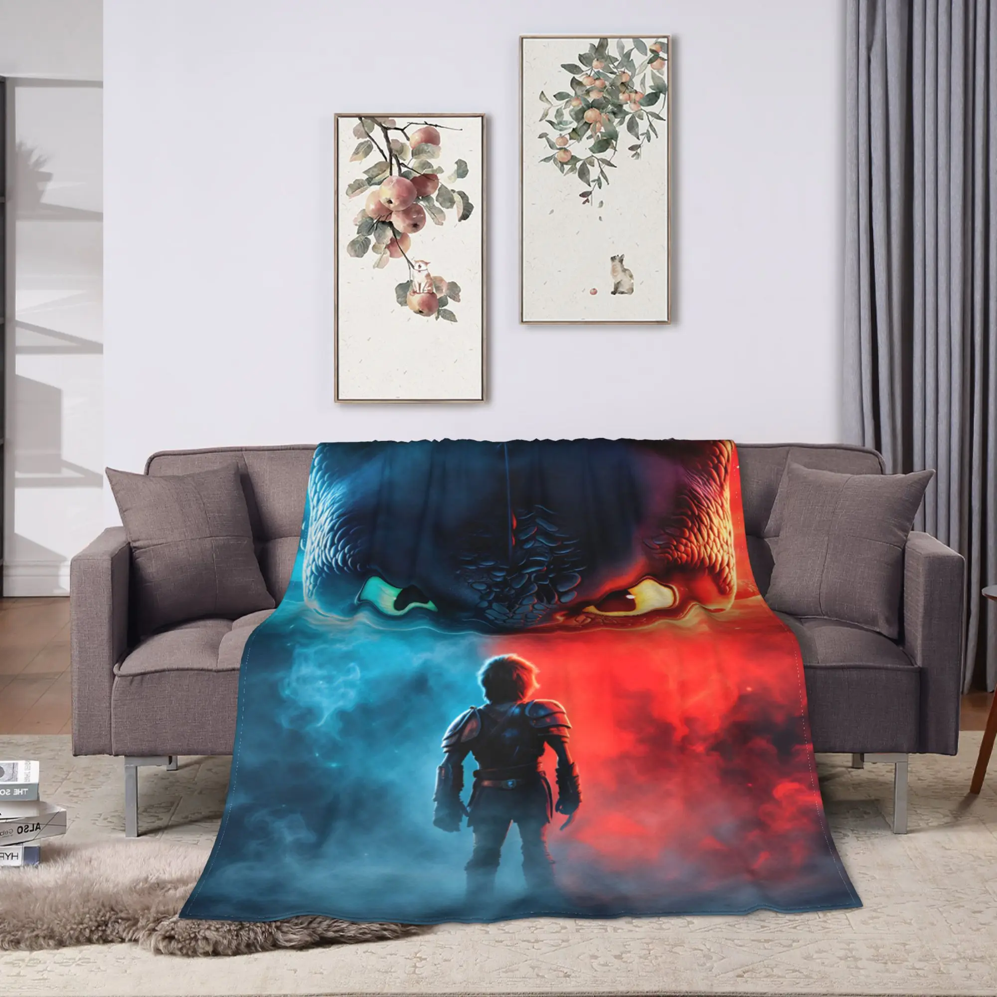 H-How To TT-rain Your Dragon Warm Soft Blanket  Plush Throw Blanket Pattern Couch Chair Flannel Bedspread Sofa Bed Cover