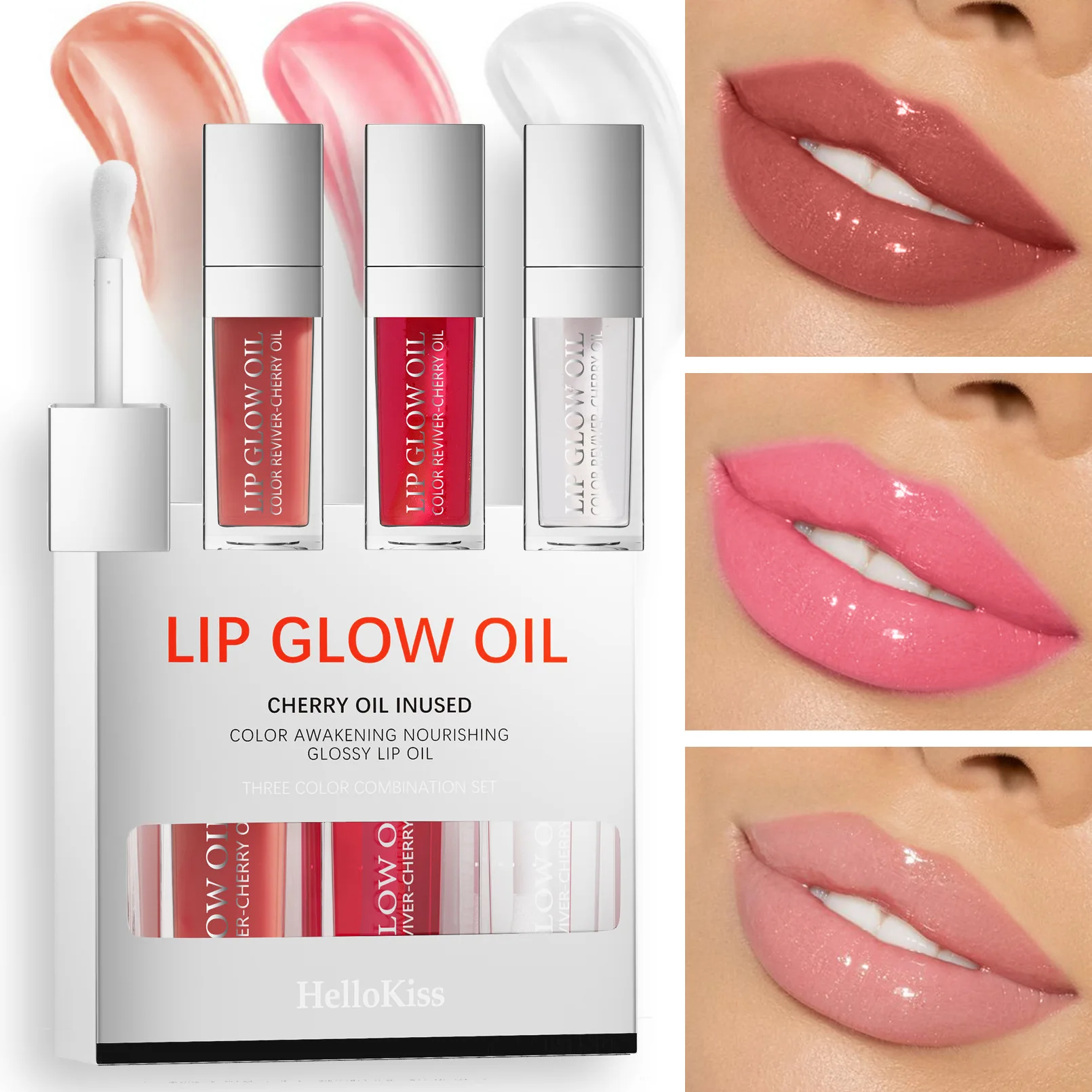 

HelloKiss Mirror Hydrating Lip Oil, Moisturizing and Shining Water Light Lip Free Oil Set Lip Gloss