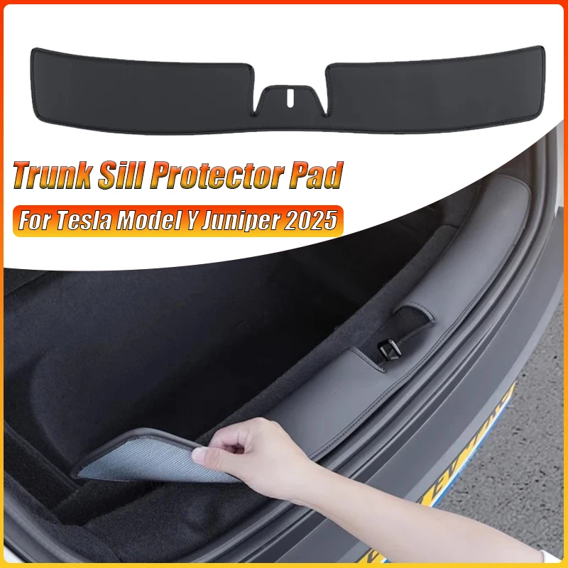 

PU Leather Trunk Sill Guard Protector Cover for Tesla Model Y Juniper Launch Rear Cargo Threshold Strip Anti-scratch Accessories