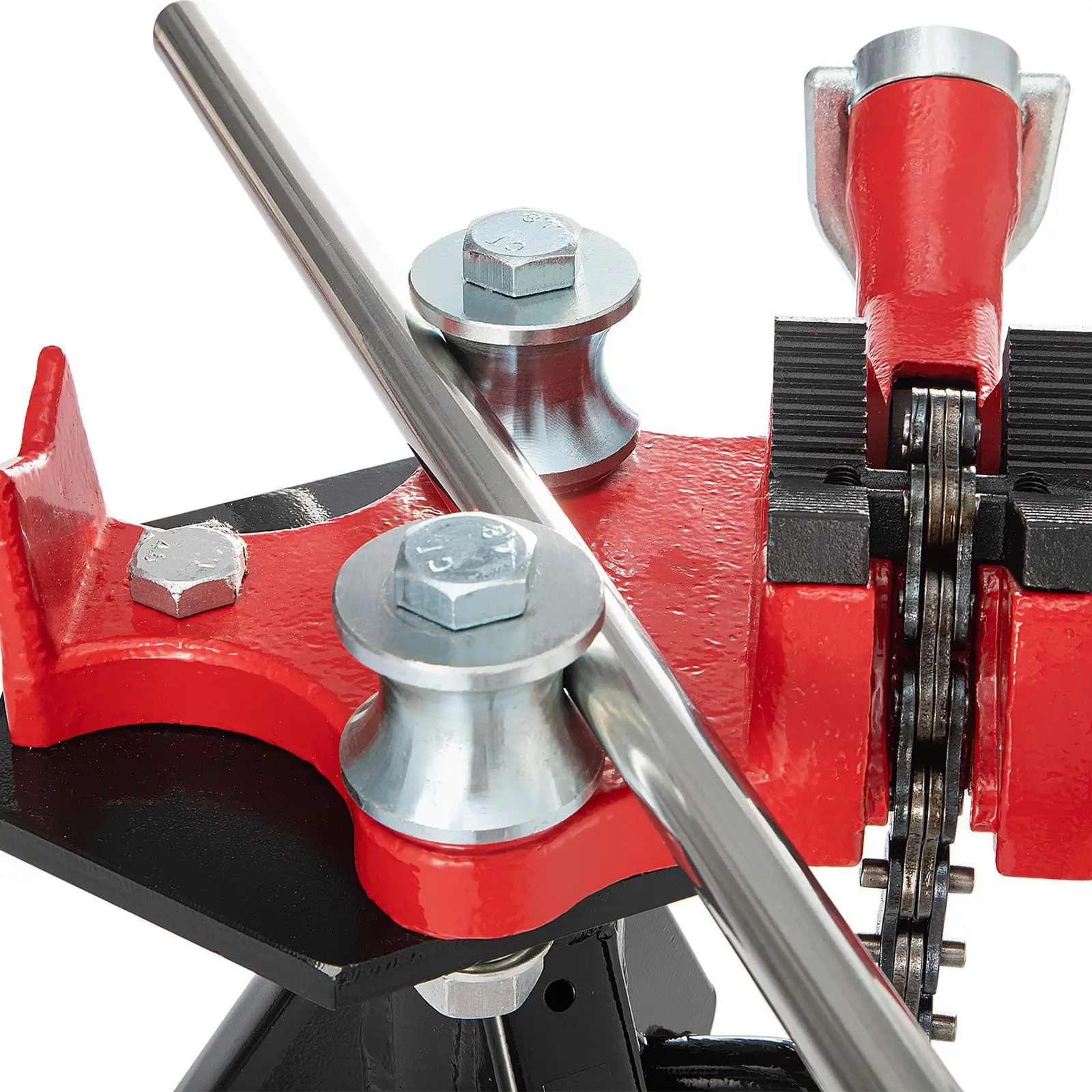 Tripod Pipe Chain Vise, 1/8\"-5\" Pipe Capacity, 36.4' Length Chain Vise Stand with Portable Folding Steel Legs, for Grabbing view 6