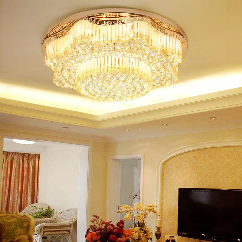 Luxury Modern Crystal Chandelier Lamps Chandeliers Ceiling Surface Mounted Fixtures Living Room