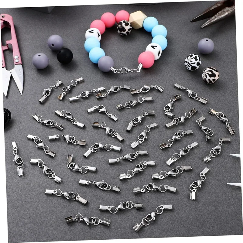 Stainless Steel Lobster Claw Jewellery Clasps Necklace Double Bracelet Extenders Pendulum Lobster Claw Clasps 40 Pcs