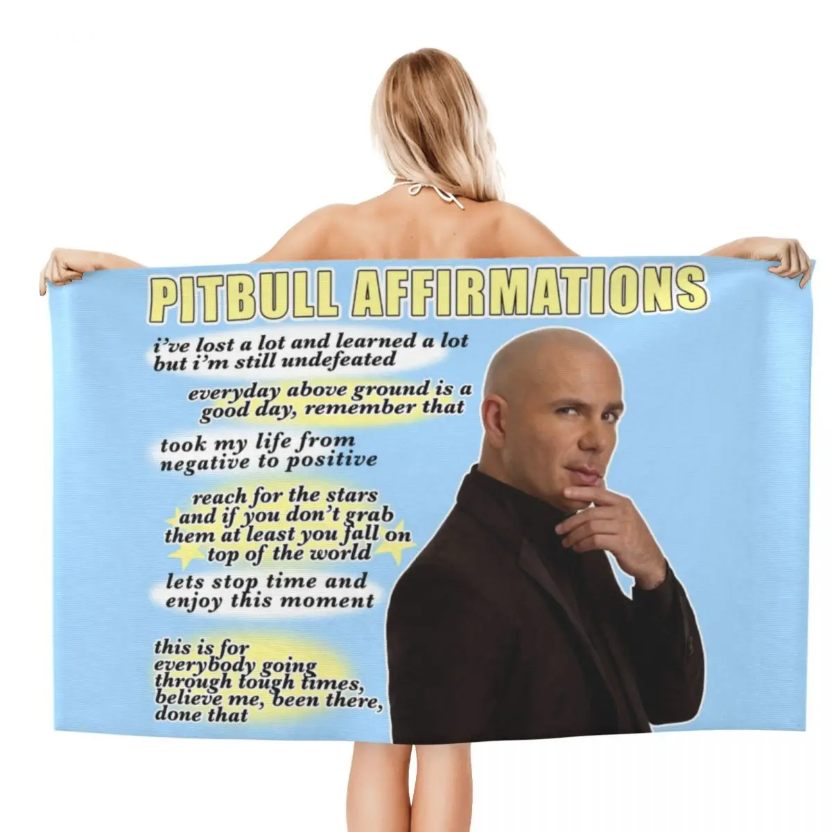 Custom Affirmations Mr. Worldwide Beach Towel Quick Dry Super Soft Microfiber Bath Sauna Towels